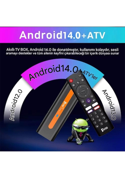Tv98 Android Sesli Asistan Kumandalı 8k Akıllı Tv Stick H618 Mini Pc Wi-fi 6 Bt 5.0 Tv Alıcısı