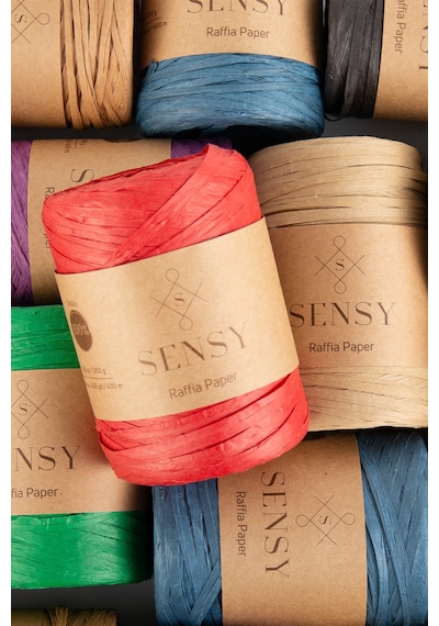 Sensy Premium 400 Metre Rafya Ip Çanta Ipi Raffia Ip Kağıt Ip Supla Ipi 250 Gram Mavi