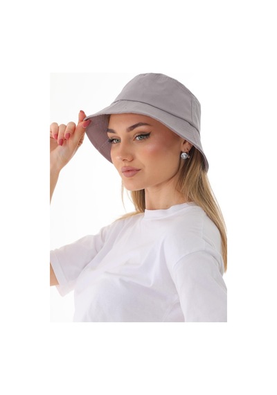 Kadın Balıkçı Gri Kova Bucket Şapka Gri