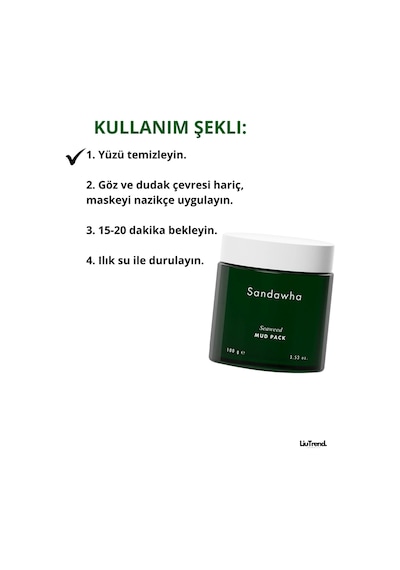 Sandawha Seaweed Mud Pack 100 Ml Kil Ve Deniz Yosunu İle Arındırıcı Yüz Maskesi