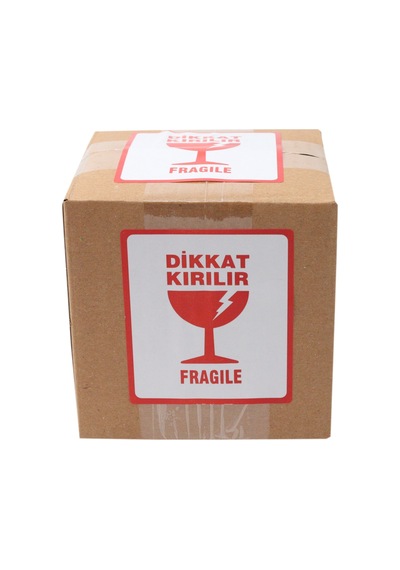 Kırılır Etiketi Fragile Label Yapışkanlı Sticker Çıkartma 70mm X 80mm 250 Adet