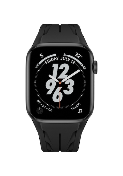 Apple Uyumlu Watch  44mm Krd-127 Metal Tokalı Silikon Kordon-beyaz