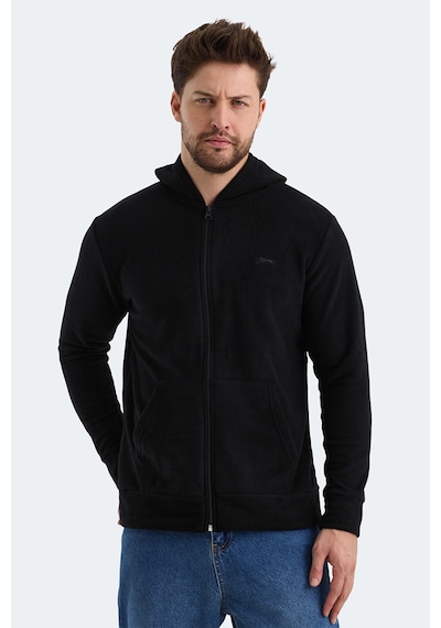 Slazenger Samson 2 Li Set Erkek Fermuarlı Kapüşonlu Cepli Sweatshırt Siyah - İndigo