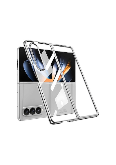 Rba Aksesuar Galaxy Uyumlu Z Fold 4 Kılıf Rba Full Camlı Kıpta Kapak - Gümüş Gümüş