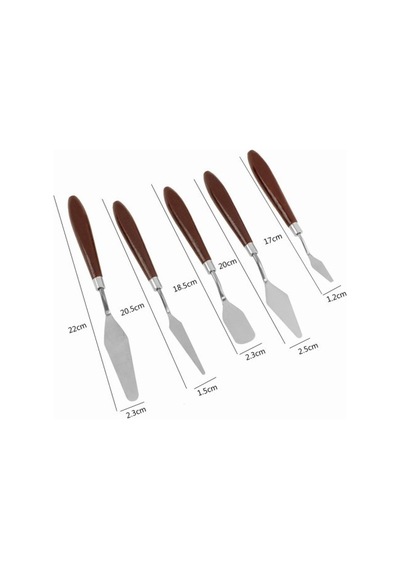 Metal 5’Li Pasta Sıvama Bıçağı Krema Paleti Set