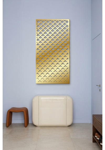 Pul Dekoratif Panel Metal Duvar Tablosu - Duvar Sanatı - Duvar Dekoru - Altın