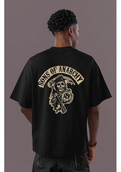 Sons Of Anarchy Dizi Sırt Baskılı Unisex Oversize Tişört Siyah