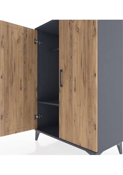 Hyperion Dolap Tek Raflı 2 Kapaklı Tek Askılı 88x44x134 Antra... Antrasit Hyperion Dolap Tek Raflı 2 Kapaklı Tek Askılı 88x44x134 Antra... Antrasit