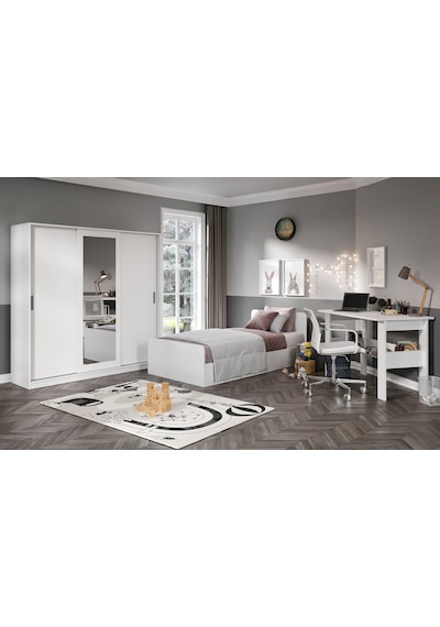 Kznhome Anemon 3 Parçalı Tek Kişilik Mdf Genç Odası Takımı - Tamamı 1. Ka