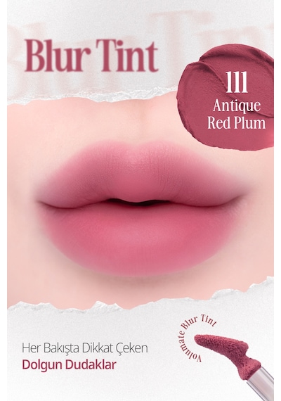 Blur Efektiyle Dolgun Görünüm Sunan Kadife Bitişli Tint Clıo Volumate Blur Tint 111 Antique Red Plum