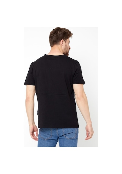 Comeor Erkek Siyah Slim Fit Pamuklu Kısa Kollu V Yaka T-Shirt Siyah