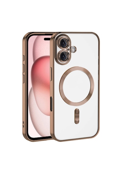 Zore Apple iPhone Uyumlu 16 Plus Kılıf Kamera Korumalı Magsafe Wireless Şarj Özellikli Omsy Demre Kapak - Desert Titan Desert Titanyum