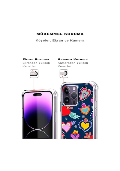 Samsung Galaxy J8 Uyumlu Retro Color 3 Baskılı Şeffaf Köşe Korumalı Antişok Kılıf