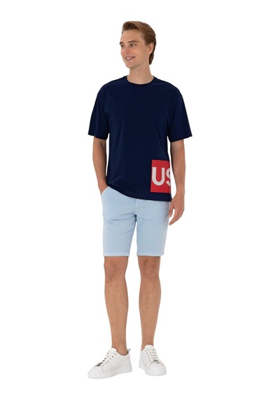 Erkek Comfort Fit Bisiklet Yaka Tişört Lacivert