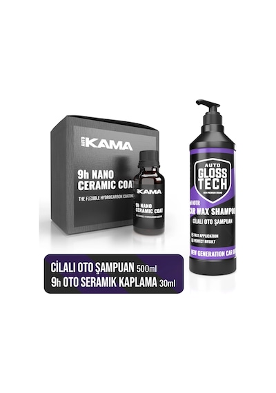 Autokama Ceramic Coat 9h Nano - Glosstech Cilalı Oto Şampuan