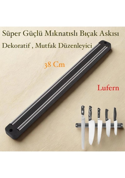 Süper Güçlü Mıknatıslı Bıçak Askısı 38 Cm Mutfak Düzenleyici Tutma Standı Duvara Monte Dekoratif Çok Renkli