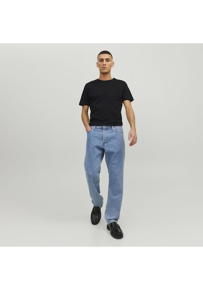 Jack & Jones Bisiklet Yaka Basic Tisört-Organic 12156101 Siyah