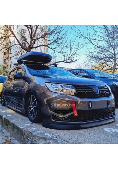 Dacia Sandero Mk2 Mk2.5 2009-2020 Uyumlu Üniversal Astra H Lip Esnek Ön Lip 2 Parça Tampon Altı Dil Karlık Ön Ek 00 Şüscaroto Aksesuar