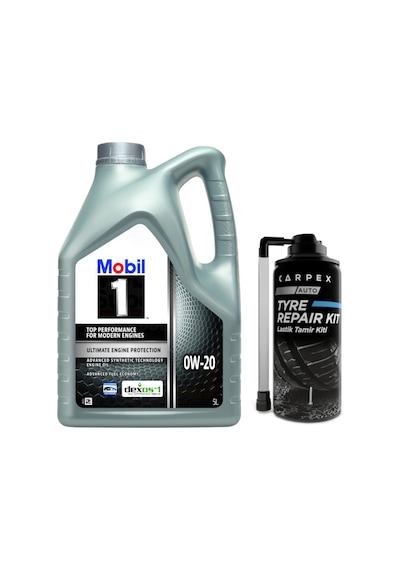 Mobil 1 0W20 Motor Yağı 5 L + Carpex Auto Tyre Repaır Kit Lastik Tamir Kiti