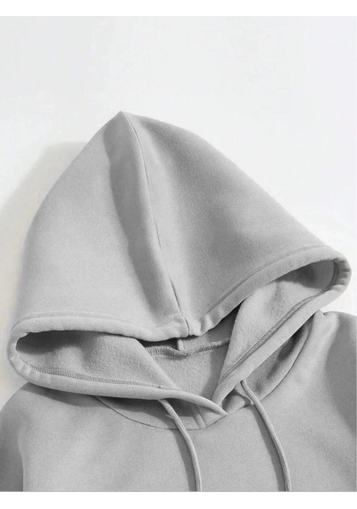 Ertaştrendstore Erkek 3 İplik Pamuklu Kapüşonlu Kanguru Cepli Sweatshirt Hoodie - Boyalı Gri Çok Renk