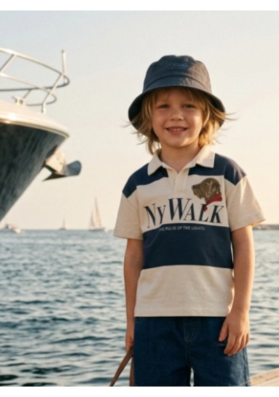 Baby Lory Kids Store Erkek Çocuk Polo Tshirt Beyaz - Lacivert