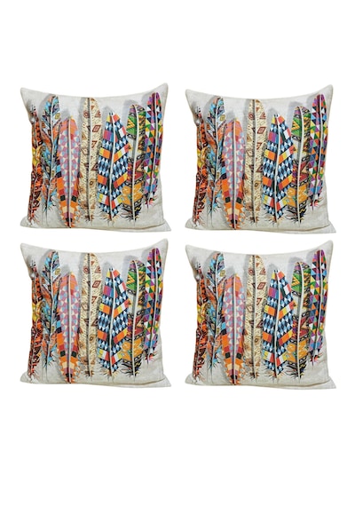 Modern Tarz Dijital Baskılı 4 Lü Dekoratif Kırlent Kılıfı Seti 43x43 Cm Şık Ve Renkli Tasarımlar Açık Bej