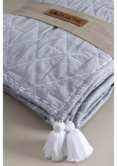 Koza Home Stella Lacivert Çift Kişilik Baklava Desenli Yatak Örtüsü 230x250 Lacivert
