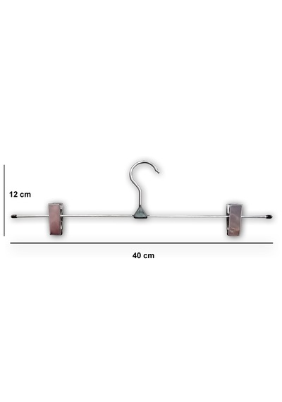Ağırsoy 10 Adet Nikelajlı Mandallı, Tel Etek Pantolon Askısı 40 Cm