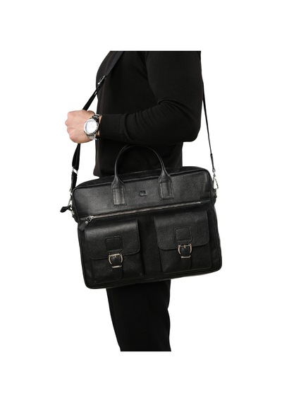 Mft Leather Hakiki Deri Laptop El Çantası Loreen 2230 Flother Siyah