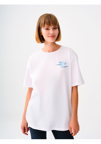 LOFT Loose Fit Kadın Tshirt K.kol Lf2032580 Q1.v1 Beyaz LOFT Loose Fit Kadın Tshirt K.kol Lf2032580 Q1.v1 Beyaz