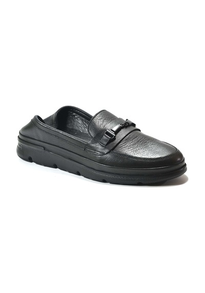 Onlo Ayakkabı Fr.404 Deri Siyah Ortopedik Loafer Kadın Ayakkabı Siyah