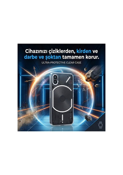 Caseonn Nothing Phone 2 Kılıf Transparan Silikon Koruma Şeffaf Çok Renkli