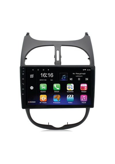 Peugeot 206 Android 4Gb Ram+64Gb Rom Carplay Multimedya N11.4967