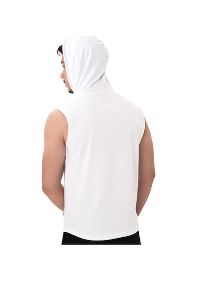 Musclecloth Training Kapüşonlu Kolsuz T-shirt Beyaz Beyaz