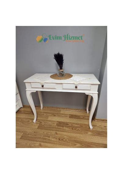Evim Hizmet 120 Cm Beyaz Eskitme Dresuar Beyaz