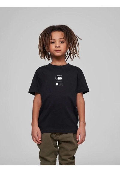 Barlashive Çocuk Unisex Baskılı T-shirt - Siyah Çok Renkli