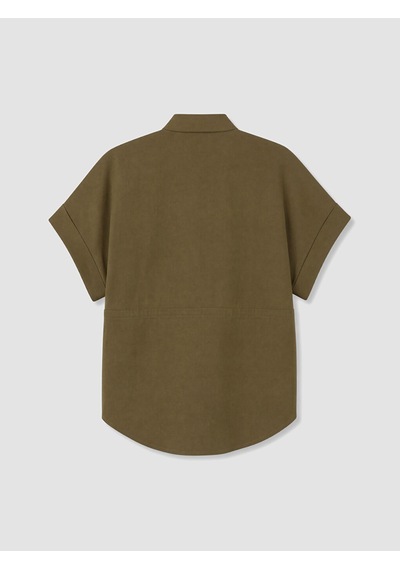Lcw Everyday Yeşil Bağcıklı Oversize Kadın Gömlek