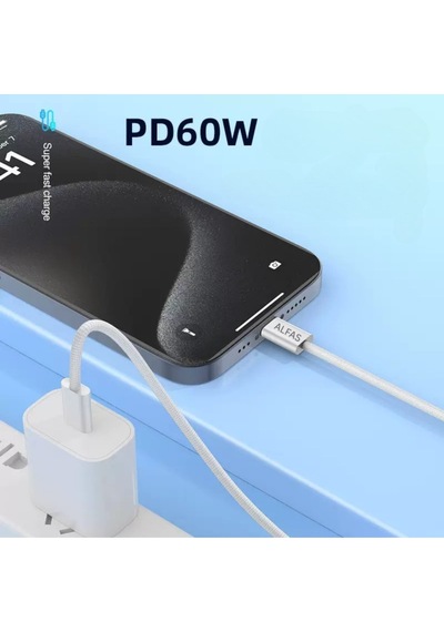 Type-c Şarj Kablosu 1m Pd 60w 3a 1gbps Hızlı Şarj & Data Transfer Usb-c Apple iPhone Uyumlu Android Örgülü Kablo