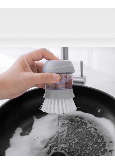 2 Adet Plastik Hazneli Üstten Basmalı Bulaşık Fırçası Plastik Çok Renkli Diğer