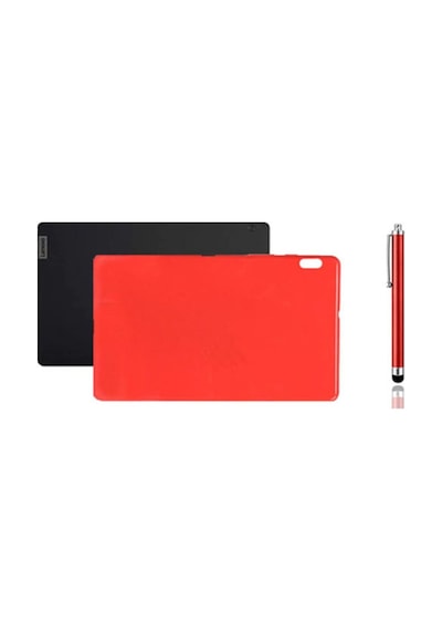 Lenovo Tab M10 Tb-x605fc Za4y0053tr Kırmızı Silikon Tablet Kılıfı + Tablet Kalemi Arka Kapak