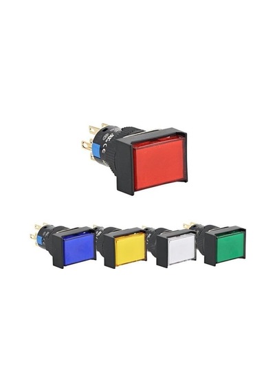 Tron 16mm Dikdörtgen Ledli Kalıcı Buton