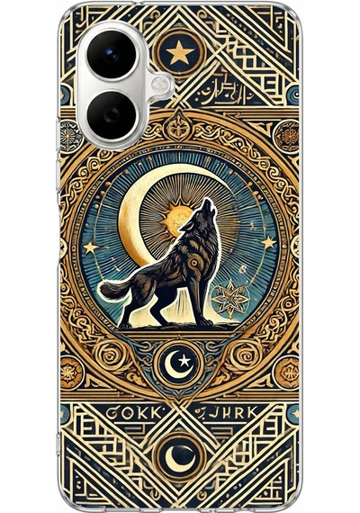 Tecno Spark Go 2 Uyumlu Yalnız Kurt Göktürk Baskılı Silikon Kılıf Renkli