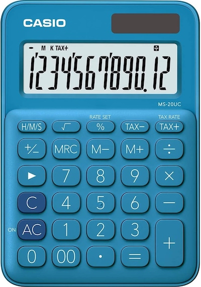 Casio MS-20UC-BU Masaüstü 12 Hane Hesap Makinesi