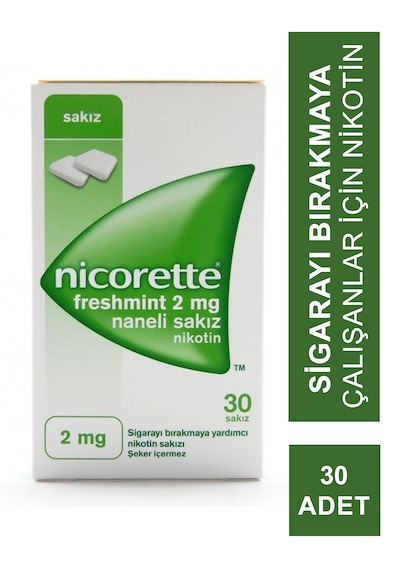 Nicorette Freshmint 2 Mg Naneli Nikotin Sakızı 30 Adet