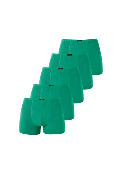 Hadpols Örme Çamaşır Düz İç Çamaşırı Günlük Giyim Erkek İnce Bel Lastikli Bambu Boxer Yeşil 5'li Paket