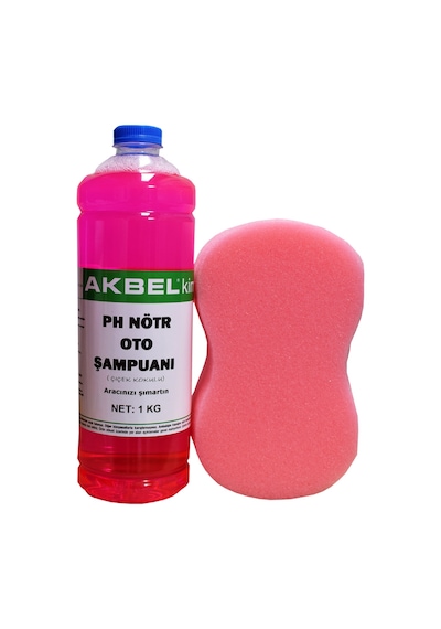 Akbel Ph Nötr Oto Şampuanı 1 Kg Çiçek Kokulu Yıkama Süngeri