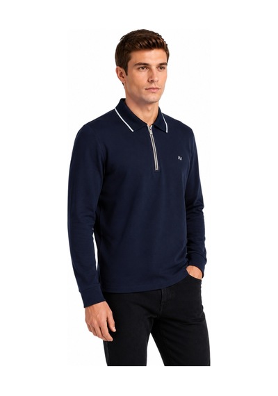 Advante Erkek Mevsimlik Spor Polo Yaka Fermuarlı Sweatshırt Bgl-st05468 Lacivert