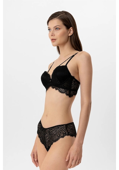 Pierre Cardin Milan Push Up Dantelli Sütyen Takım Siyah
