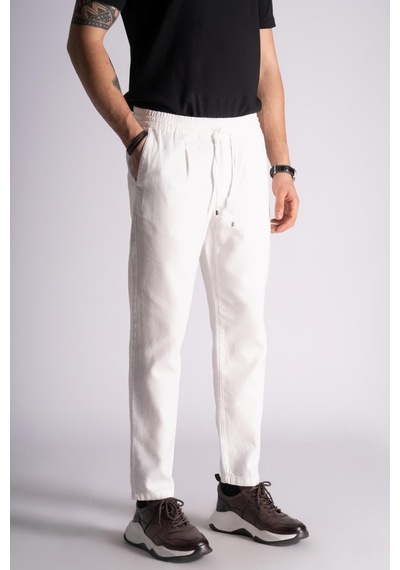 Slim Fit Jogger Bel Pantolon Ekru Ekru