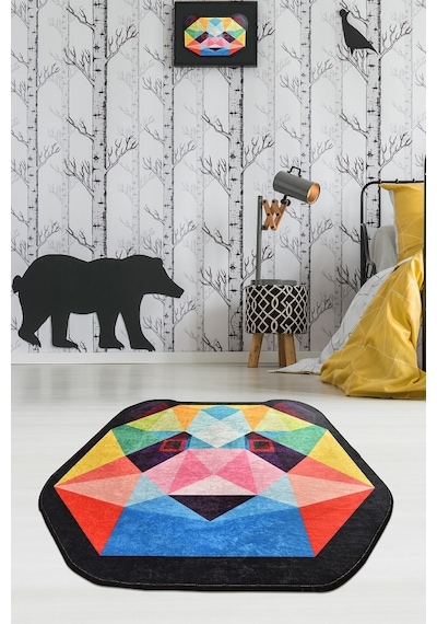 Enjoy Panda 140X140 Cm Çocuk Ve Bebek Halısı Çok Renkli